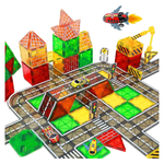 50-Pieces Magnetic Tiles Road Blocks Set STEM Construction Toys