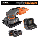 Ridgid 18V Lithium-Ion SubCompact 1/4" Sheet Sander Kit W/ 2 Batteries, Charger & Tool Bag