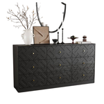 9-Drawer 63" Wood Embossed Chest Of Drawers