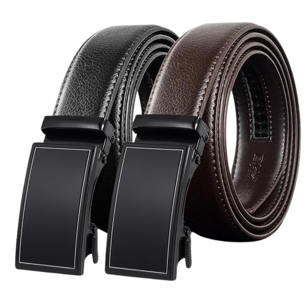 2-Pack Men's Leather Ratchet Adjustable Belts