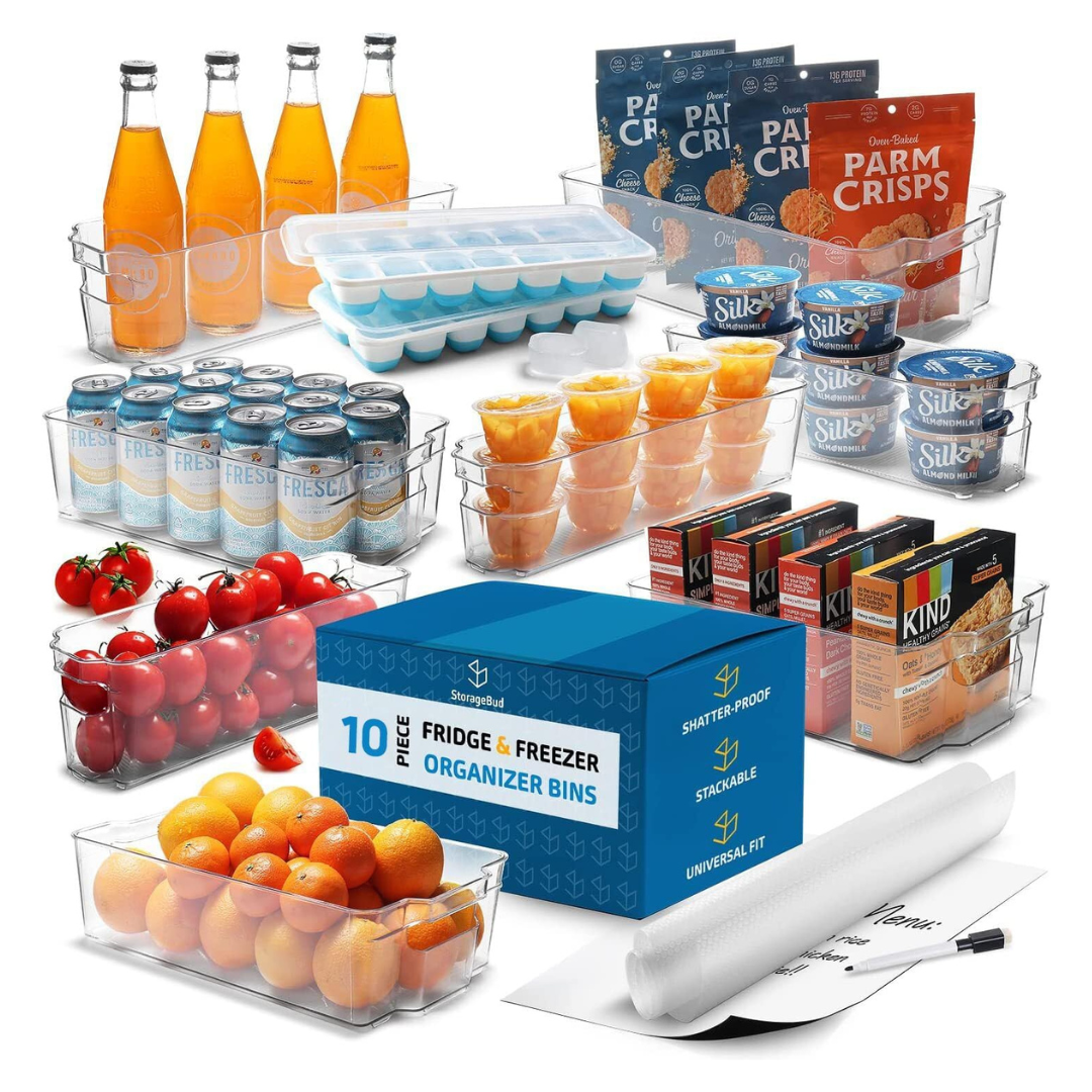 10-Piece Storagebud Fridge Organizer Bins Set