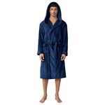 Mens Hooded Fleece Bathrobe With Pockets (3 Color Options)