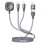HYXing 3-in-1 2-Feet Nylon Braided Multi Charging Cable