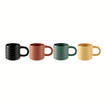 4-Piece 17oz Mainstays Ribbed Matte Finish Stoneware Coffee Mugs