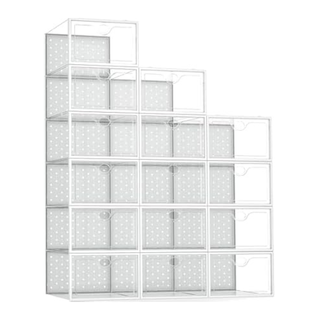 15-Pack Pinkpum X-Large Shoe Organizer Storage Boxes