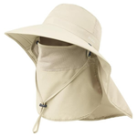 Unisex Really Big Wide Brim Sun Hat With Face Cover & Neck