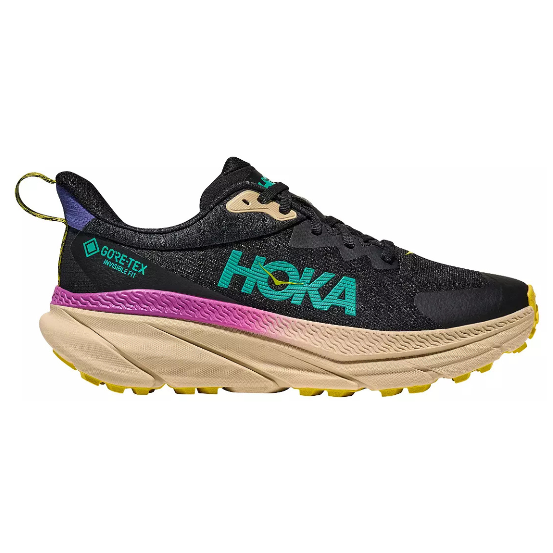 HOKA Men's Challenger 7 GTX Trail Running Shoes (Black/Oatmeal)