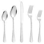 20 Piece Lazycorner Hammered Design Stainless Steel Silverware Set For 4