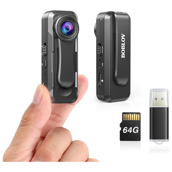 Boblov W1 64GB HD 1080P Body Camera With 2 Clips