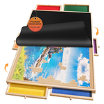 1500-Piece 34" x 25" Wooden Rotating Puzzle Board