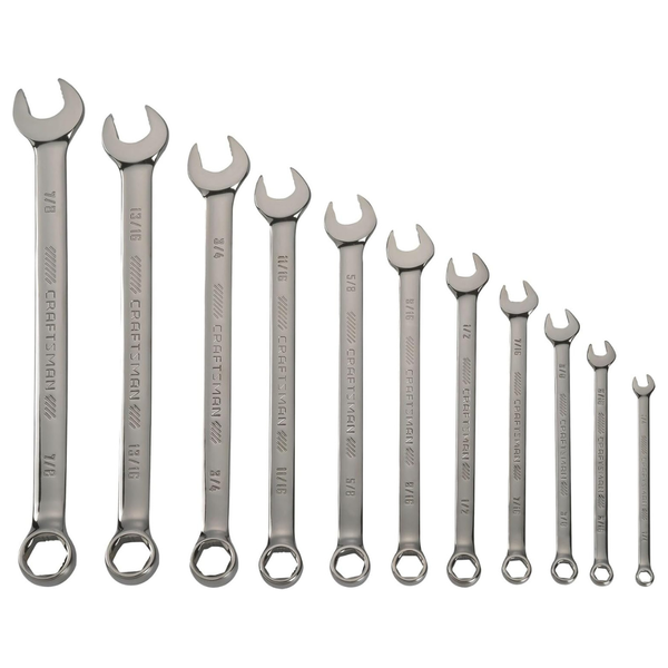 11-Pc Craftsman OVERDRIVE Standard (SAE) Or Metric Combination Wrench Set