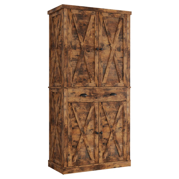 Dundonald 72.6" Tall Kitchen Pantry With 4 Adjustable Shelves (4-Colors)