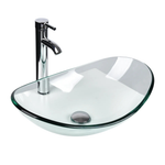 Wade Logan Beyo 13.8 Tempered Glass Oval Sink With Faucet