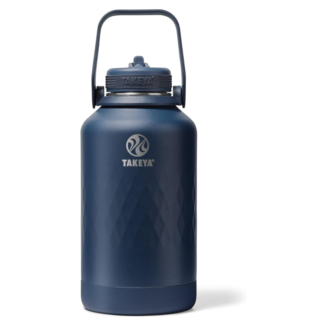 64oz Takeya Triple-Insulated Stainless Steel Water Bottle with Straw Lid