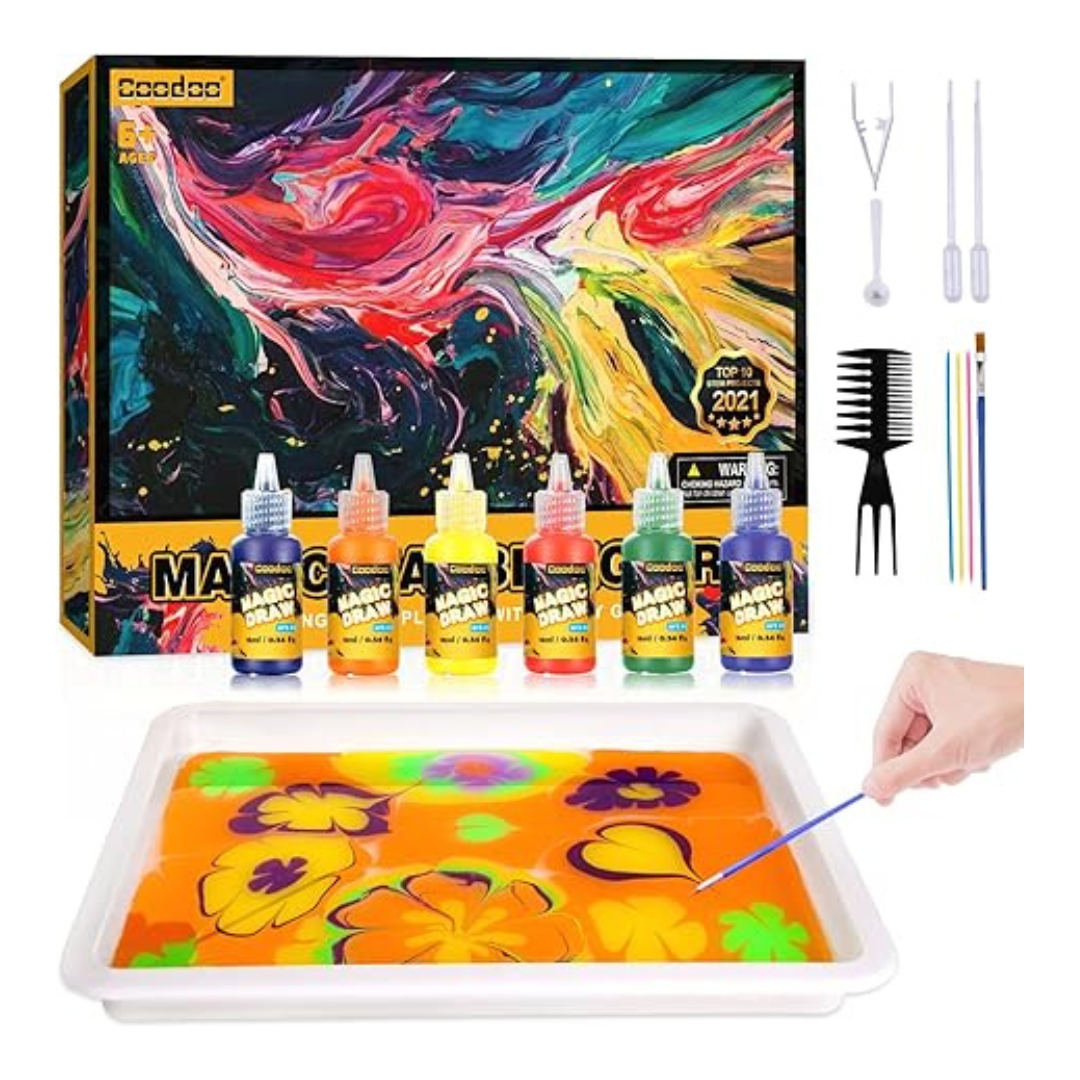 Coodoo Water Marbling Paint Arts and Crafts Kit for Kids