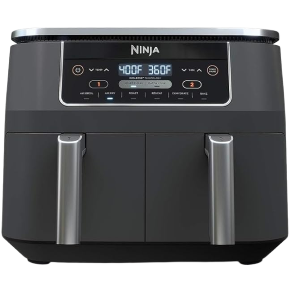 Ninja DZ201 Foodi 8 Quart 6-In-1 DualZone 2-Basket Air Fryer With 2 Independent Frying Baskets
