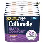 32-Pack 296-Sheets Cottonelle Toilet Paper Family Mega Rolls