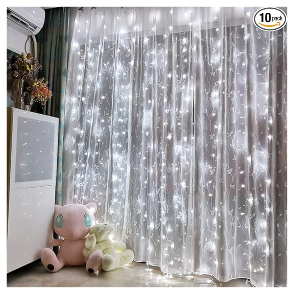 10-Pack LED Curtain String Lights With Remote