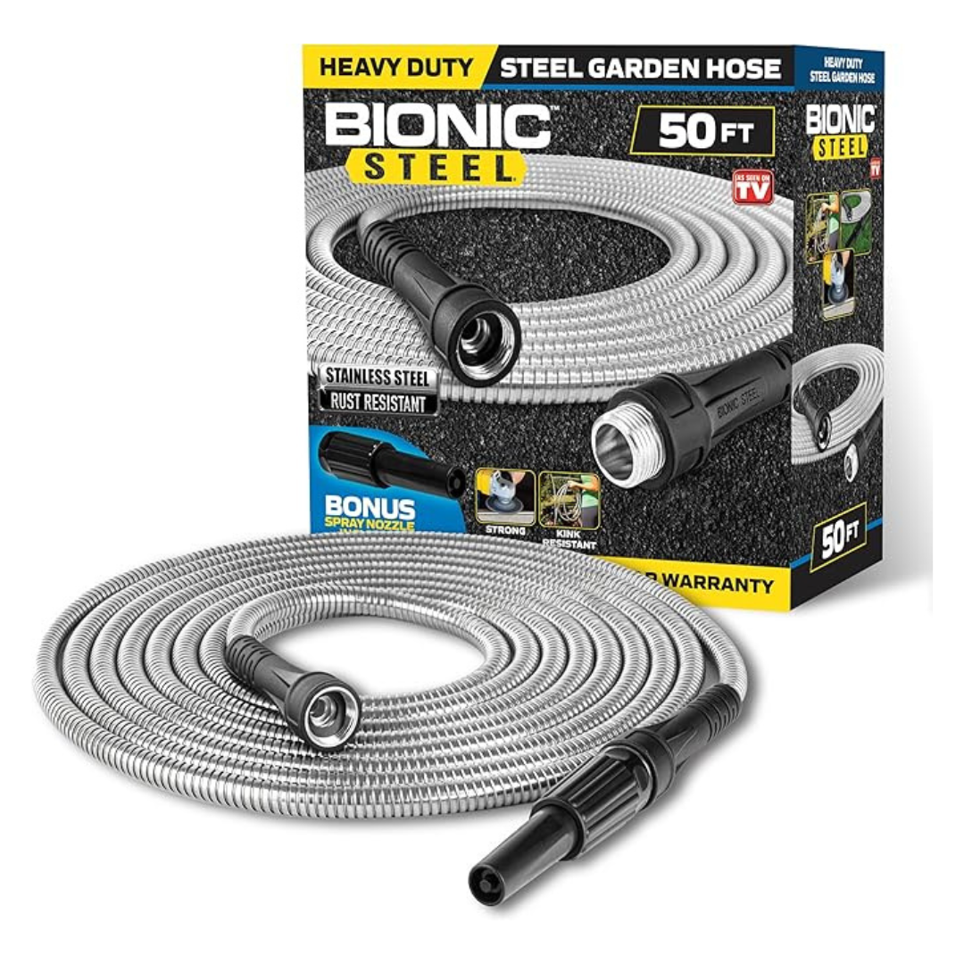 Bionic Steel 50ft Heavy-Duty Stainless Steel Metal Garden Hose