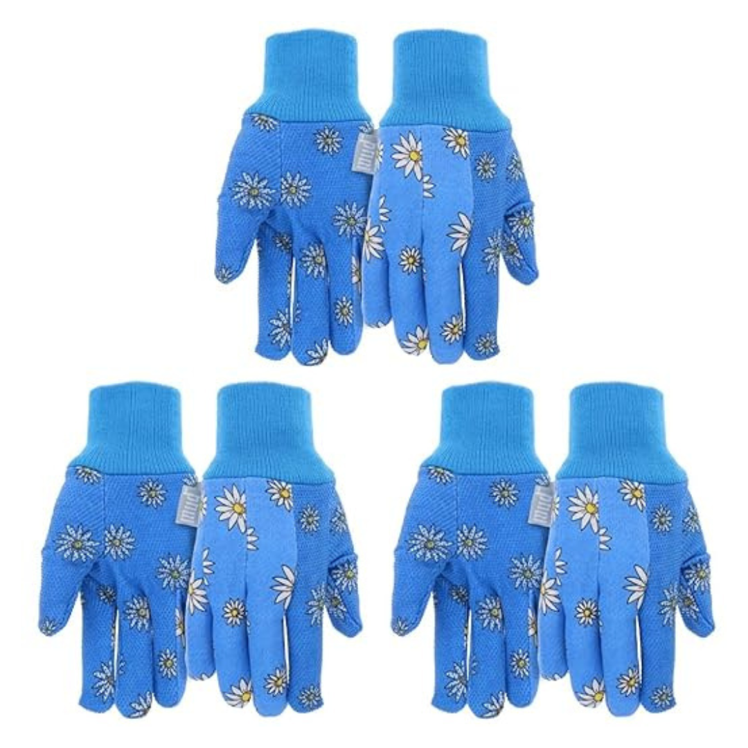 3-Pack MUD Basic Women's PVC Dotted Palm Garden Glove