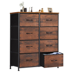 Metal Frame Wooden Top Tower Organizer With 8 Drawers