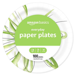 100-Count Amazon Basics 8.5" Disposable Everyday Paper Plates