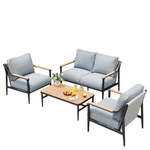 4 Piece Sofa Conversation 4 Seats Couch Set With Table