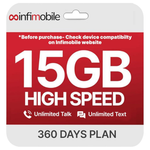 Infimobile Prepaid SIM Card With 15GB High-Speed Data Per Month For 12 Month