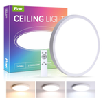 12" 2400LM LED Flush Mount Ceiling Light Fixture With Remote