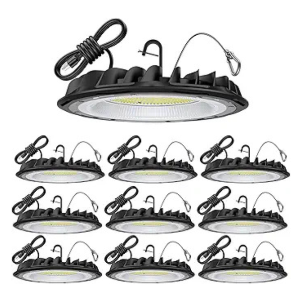 10-Pack 155W UFO LED High Bay Shop Lights (22500lm, Daylight 5000K)