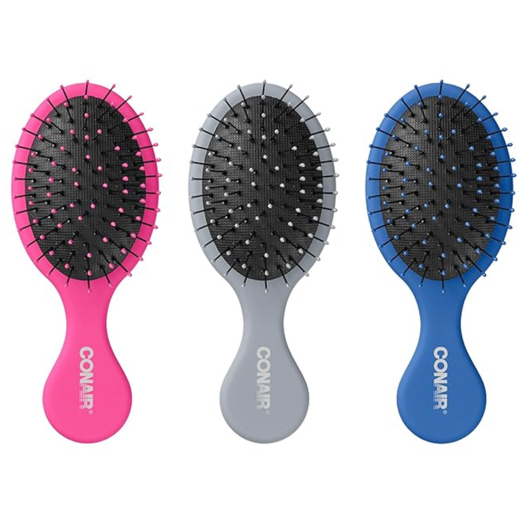 3-Pack Conair Mini Detangling Hair Brushes
