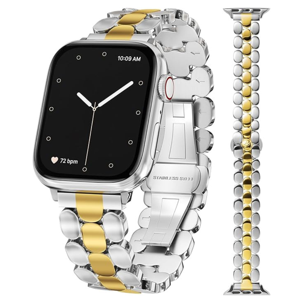 Women's Luxury Designer Stainless Steel Watchband Compatible with Apple Watch