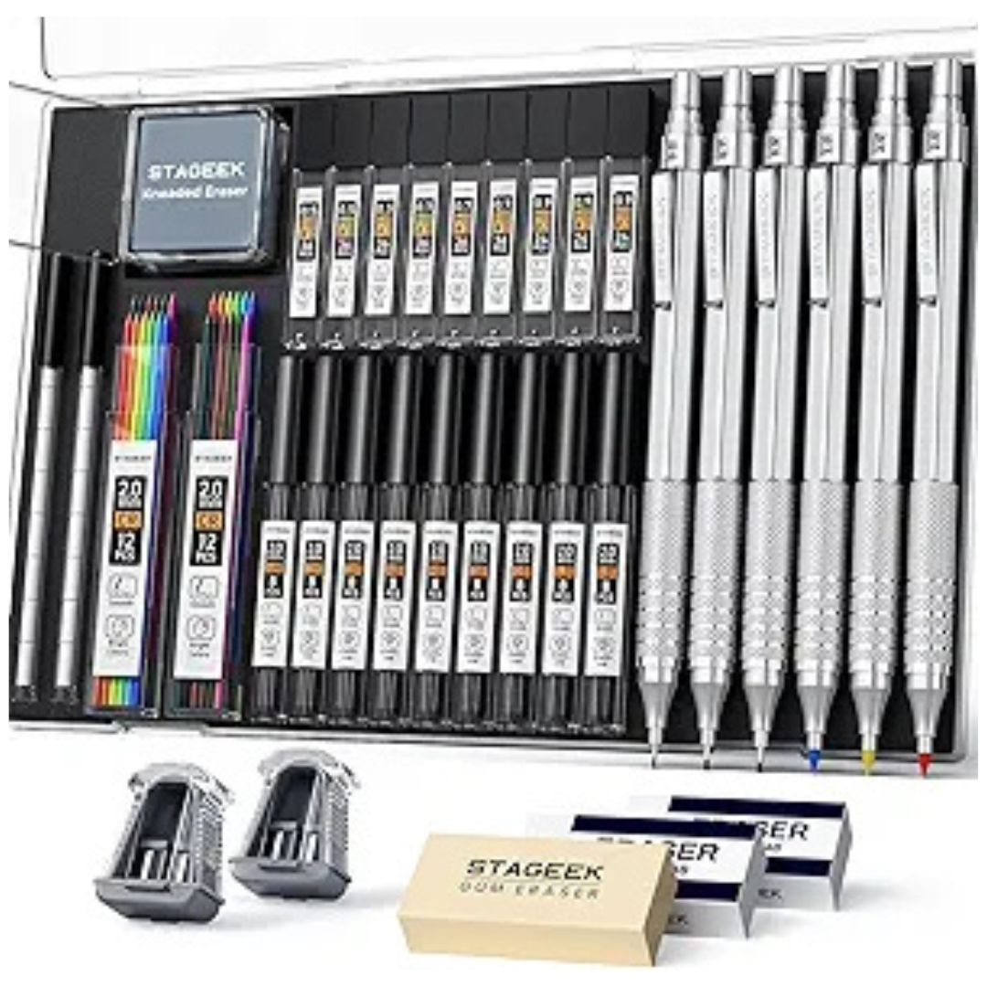 35-Pieces Art Mechanical Pencil Set with Case