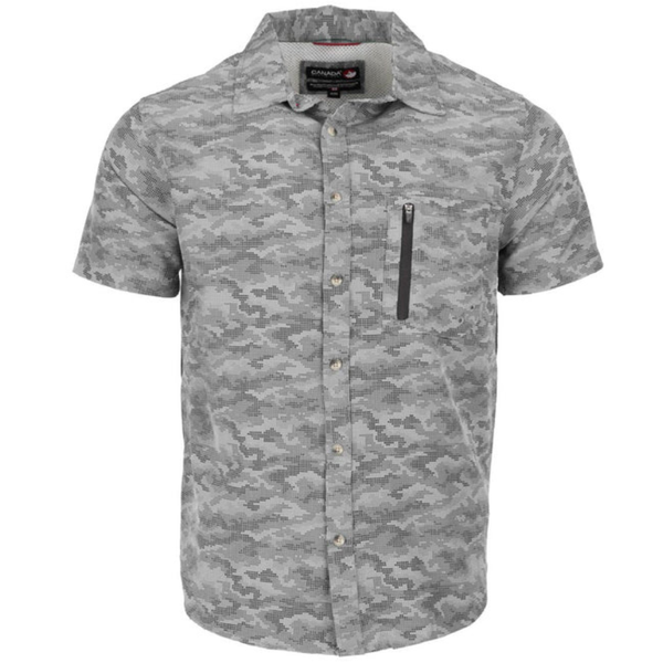 Canada Weather Gear Men's Non Perforated Button Up Short Sleeve Shirt
