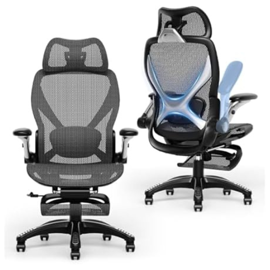 Elabest X100 Ergonomic High Back Office Chair With Footrest