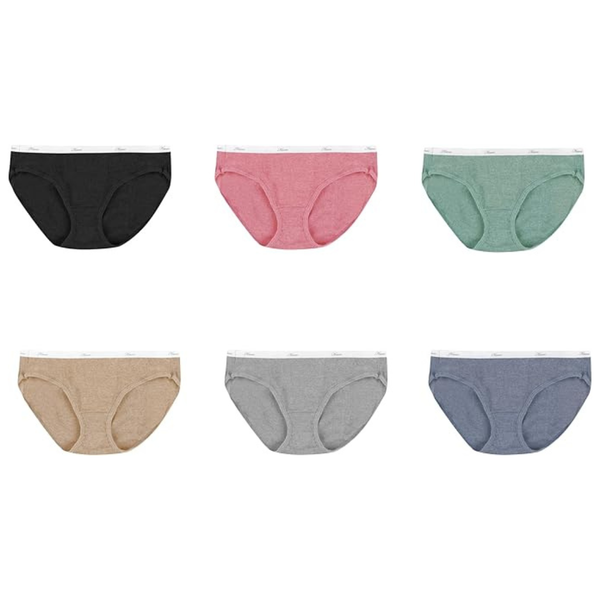 6-Pack Hanes Women's Ribbed Cotton Underwear Hipster Panties