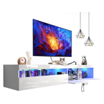 71" Floating TV Stand With LED Lights And Storage