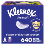 2-Pack of 640-Count Kleenex Ultra Soft Facial Tissues
