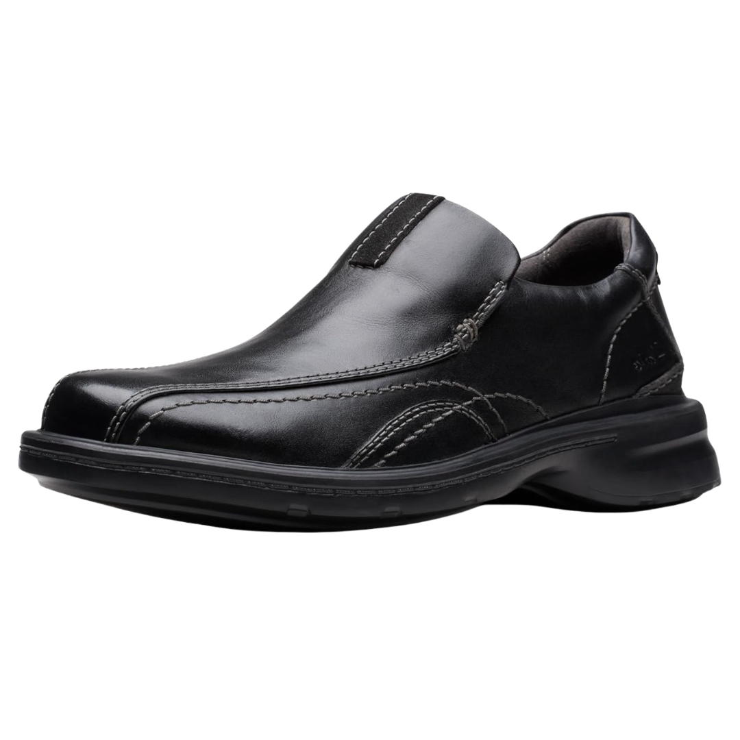 Clarks Men's Gessler Step Loafers (Black Leather)