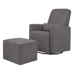 DaVinci Olive Upholstered Swivel Glider W/ Bonus Ottoman