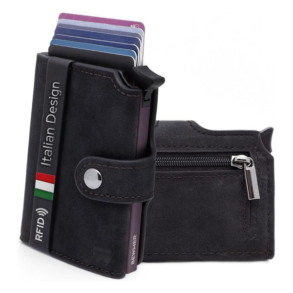 RFID 2 Shielded Anti-Cloning Credit Card Wallet W/ Money Clip & Coin Holder