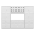 FUFU&GAGA 78.7" Office Storage Cabinet With 13 Shelves And 11 Drawers