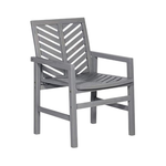 2-Pack Walker Edison Outdoor Patio Solid Acacia Wood Chevron Chair Set