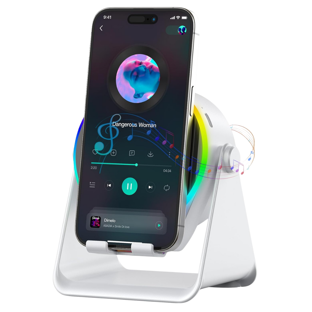 Wireless Induction Speaker 4-in-1 Bluetooth Speaker Phone Stand
