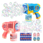 2-Pack Automatic Light Up Bubble Blower With 4 Bottles & Refills