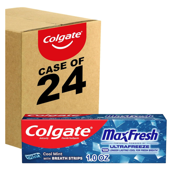 24-Pack Colgate Max Fresh Toothpaste With Mini Breath Strips