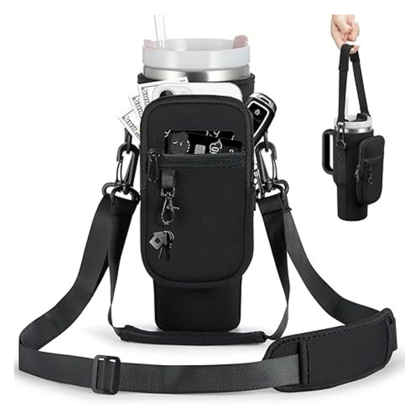 Water Bottle Carrier Bag with Phone Pocket