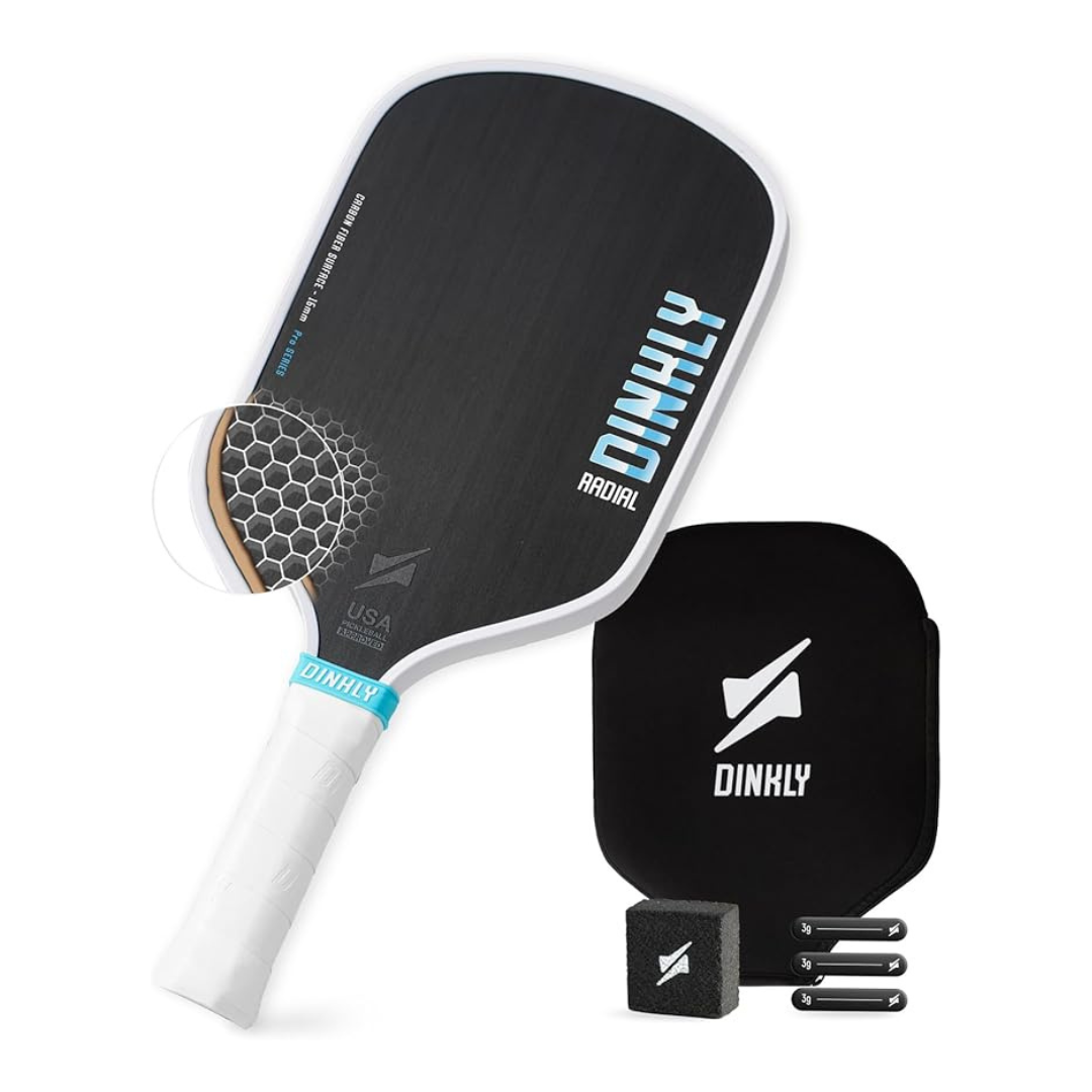 DINKLY T700 Raw Carbon Fiber Radial Pro Pickleball Paddle