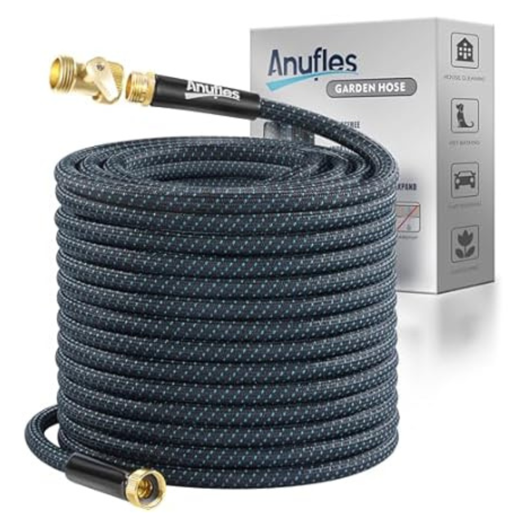 25ft Anufles Lightweight 3-Layer PVC Flexible Water Hose