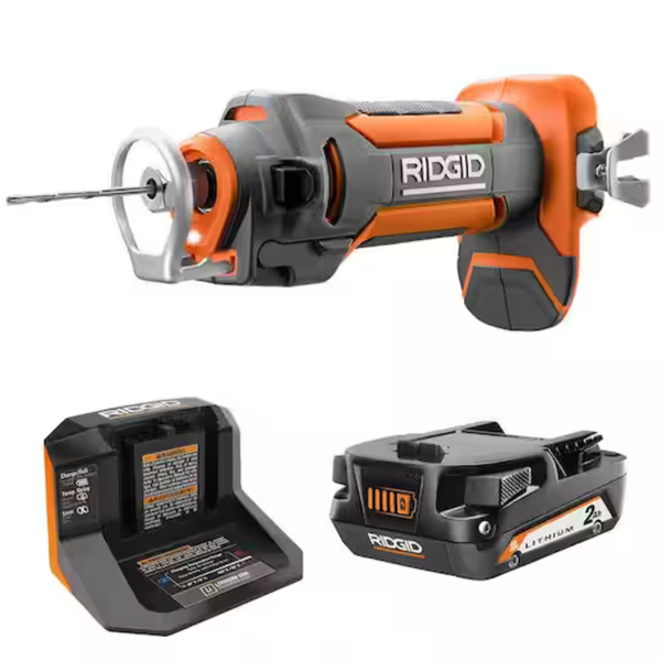 RIDGID 18V Drywall Cut-Out Tool Kit W/2.0 Ah Battery & Charger